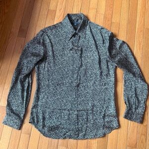 John Varvatos Monochrome Patterned Shirt black and gold size M